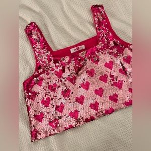 WORN ONCE - BRAND NEW - TWO PIECE HEART SPARKLE DRESS